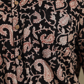 Black - natural dyed cotton men half sleeve bagru shirt 10