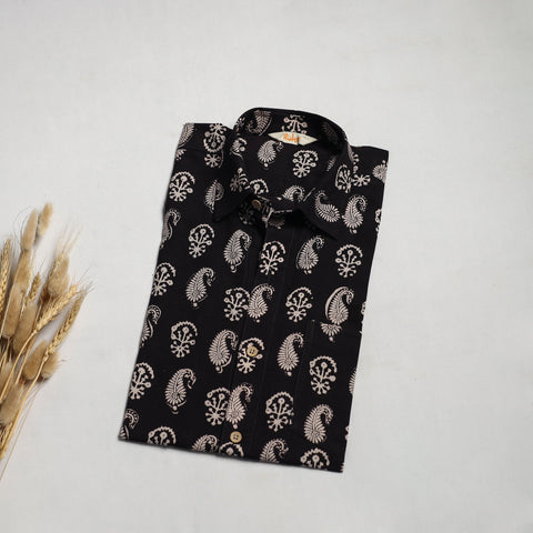 Natural dyed cotton men half sleeve hand bagh shirt 12