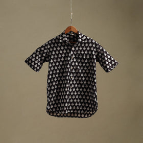 Natural dyed cotton men half sleeve hand bagh shirt 01