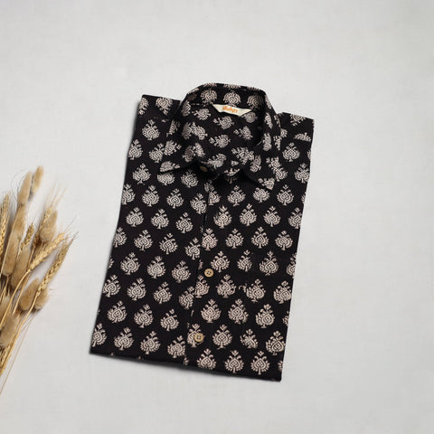 Natural dyed cotton men half sleeve hand bagh shirt 01