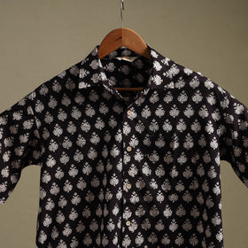Natural dyed cotton men half sleeve hand bagh shirt 01