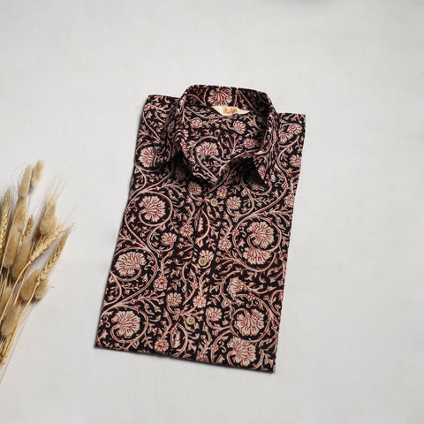 Natural dyed cotton men half sleeve hand bagh shirt 11