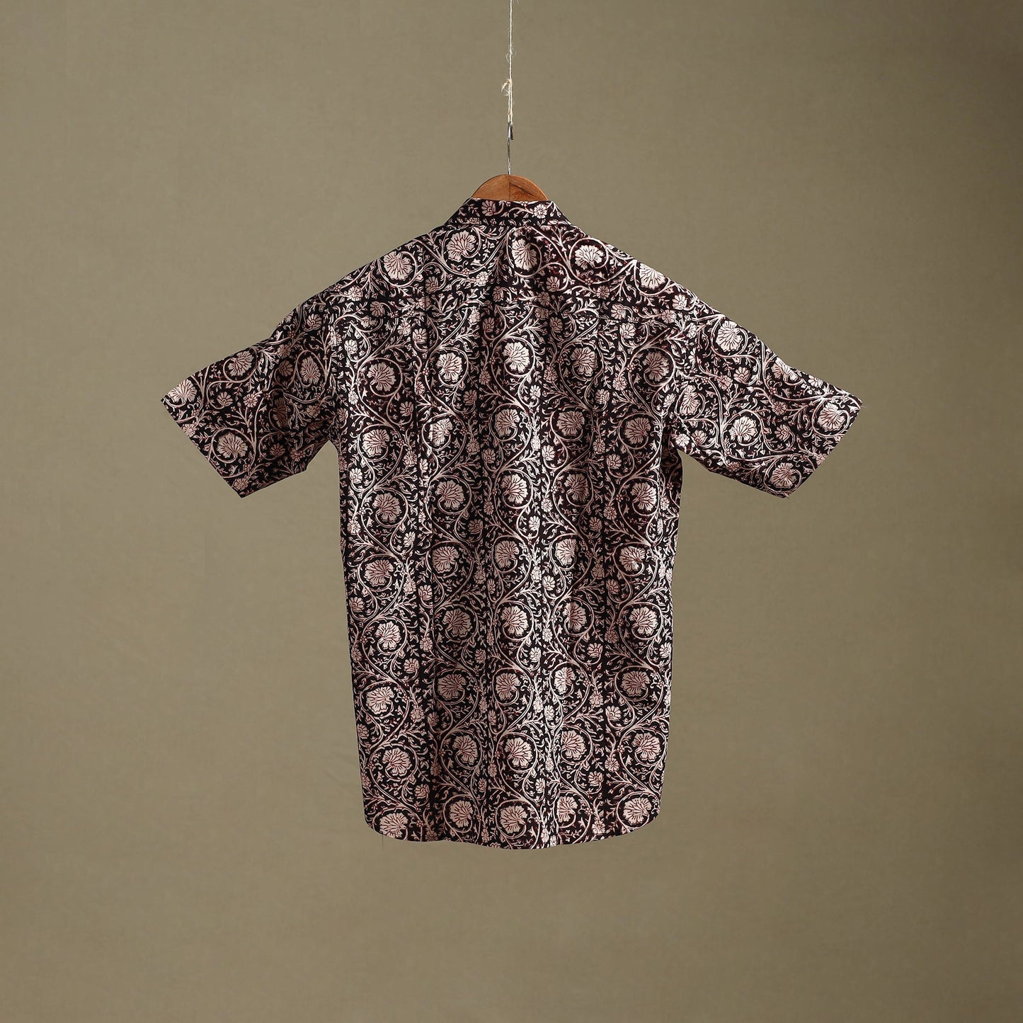 Natural dyed cotton men half sleeve hand bagh shirt 11