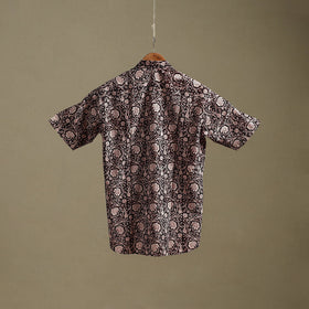 Natural dyed cotton men half sleeve hand bagh shirt 11