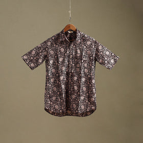 Natural dyed cotton men half sleeve hand bagh shirt 11
