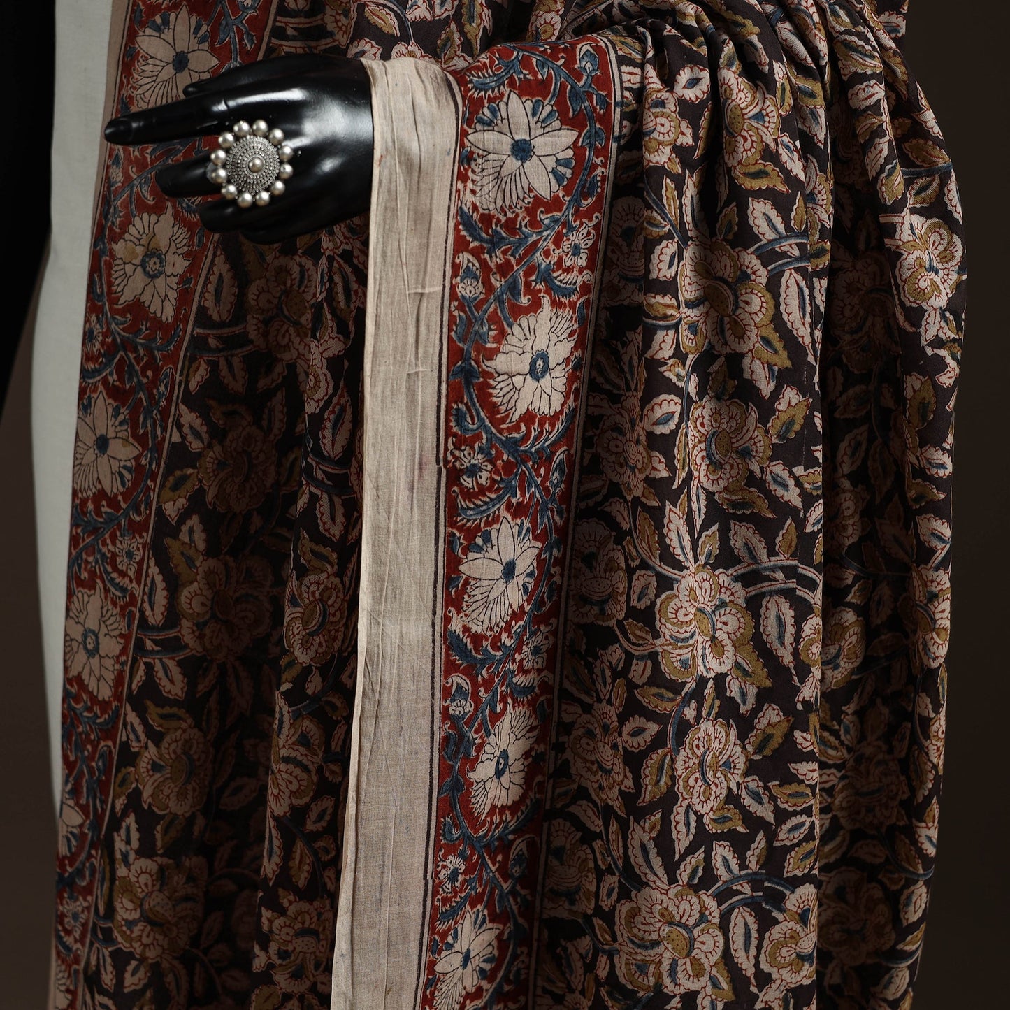 Natural dyed cotton pedana kalamkari dupatta 02