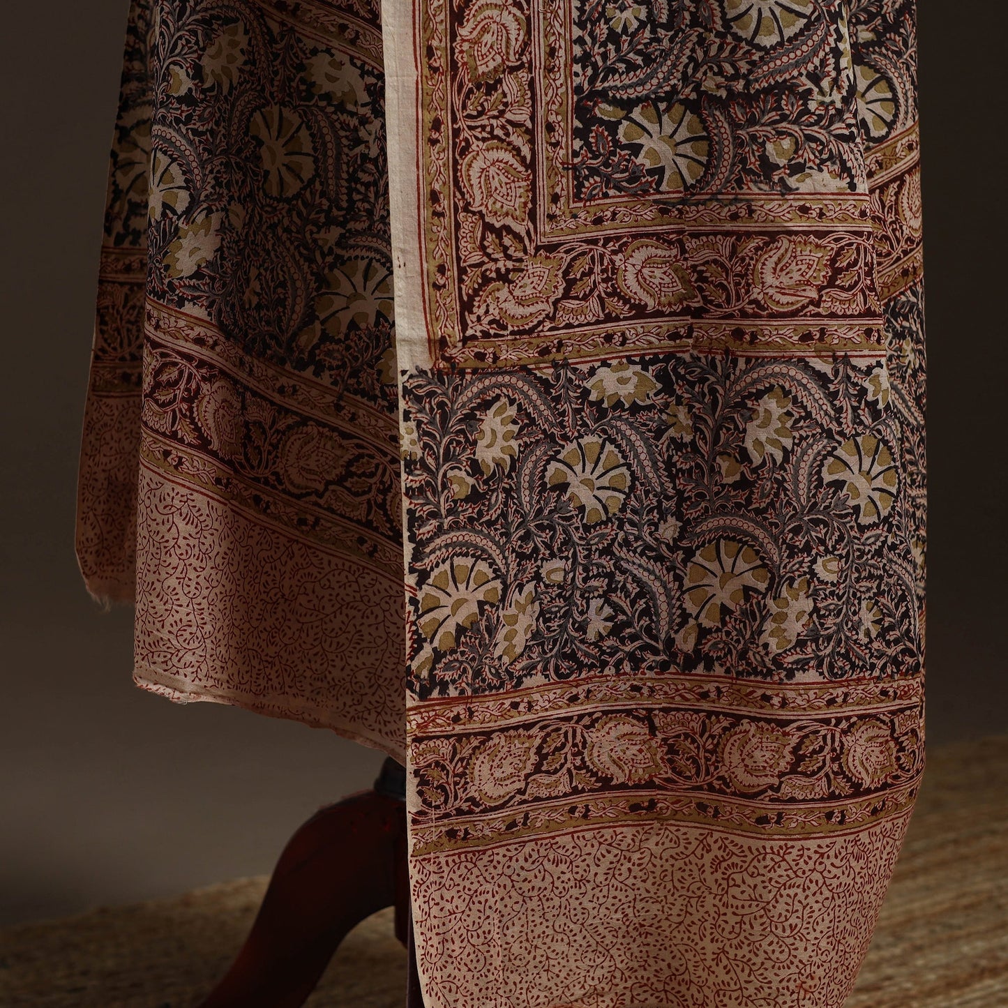 Natural dyed cotton pedana kalamkari dupatta 06