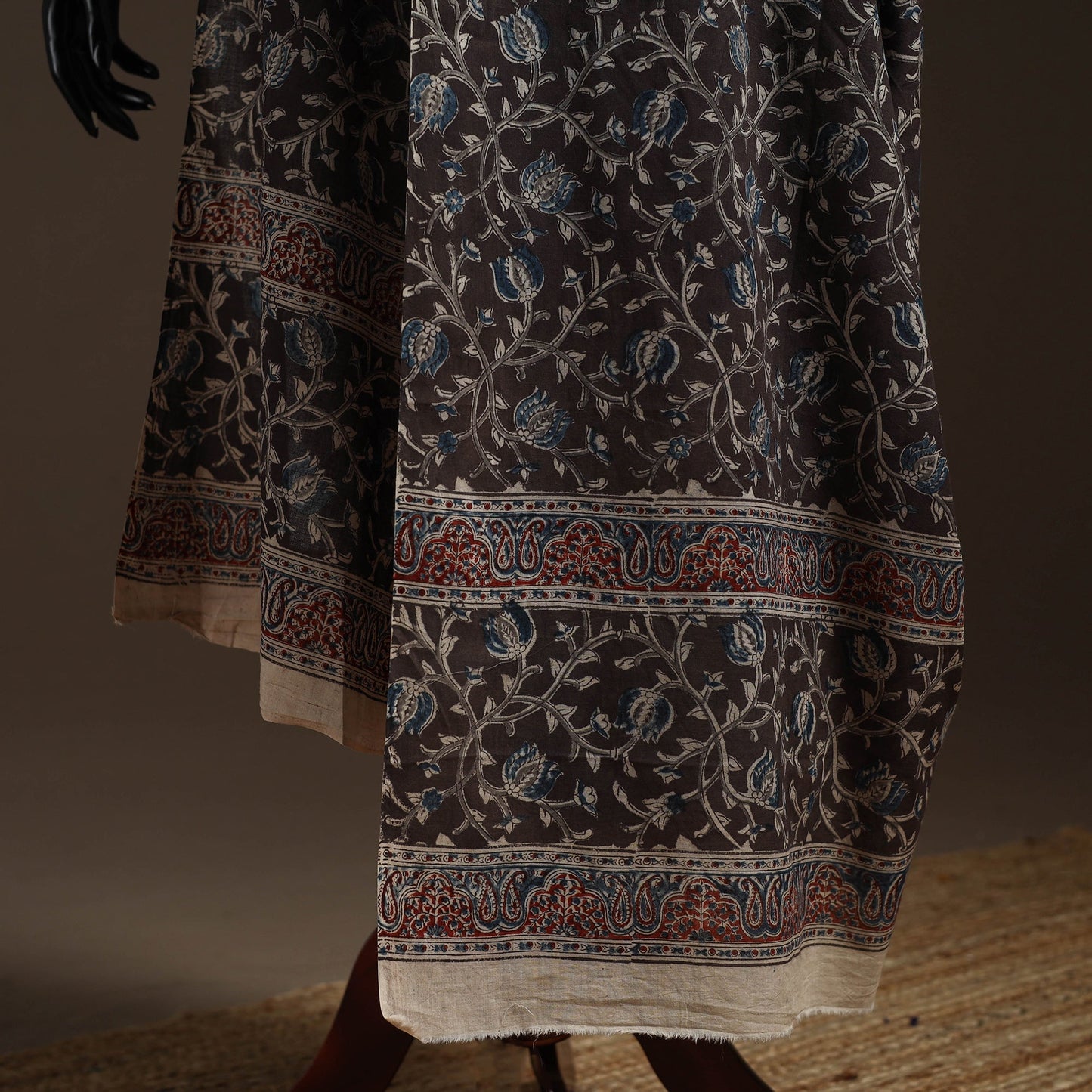 Natural dyed cotton pedana kalamkari dupatta 18