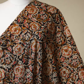 Black - natural dyed cotton pedana kalamkari fabric 04