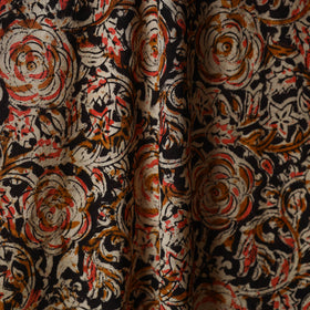 Black - natural dyed cotton pedana kalamkari fabric 04