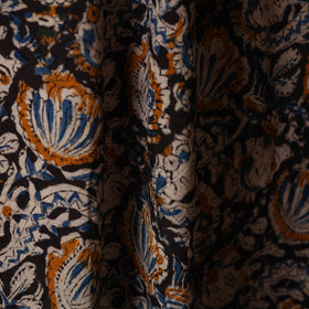Black - natural dyed cotton pedana kalamkari fabric 08