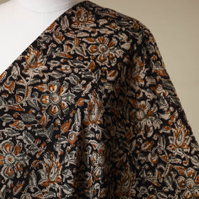 Black - natural dyed cotton pedana kalamkari fabric 09