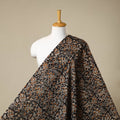 Black - natural dyed cotton pedana kalamkari fabric 09