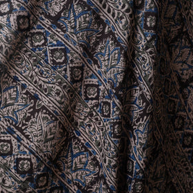 Black - natural dyed cotton pedana kalamkari fabric 11