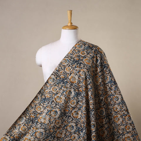Black - natural dyed cotton pedana kalamkari fabric 13