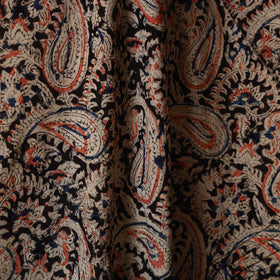 Black - natural dyed cotton pedana kalamkari fabric 20