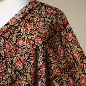 Black - natural dyed cotton pedana kalamkari fabric 32