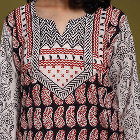 Black - natural dyed cotton straight bagh kurta 01