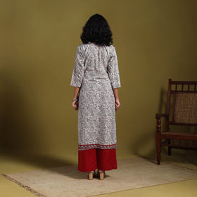 Black - natural dyed cotton straight bagh kurta 01