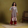 Black - natural dyed cotton straight bagh kurta 01