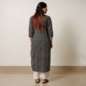 Buy Bagru Hand Block Printed Cotton Straight Long Kurta 04 Online l iTokri.com