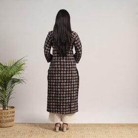 Black - natural dyed cotton straight jahota kurta 15