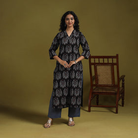 Natural dyed cotton straight kurta for women 04