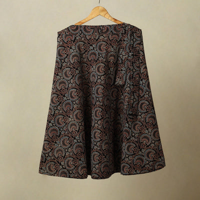 Black - cotton wrap around skirt 32 - handcrafted