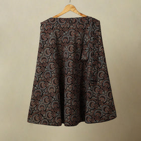 Black - cotton wrap around skirt 32 - handcrafted