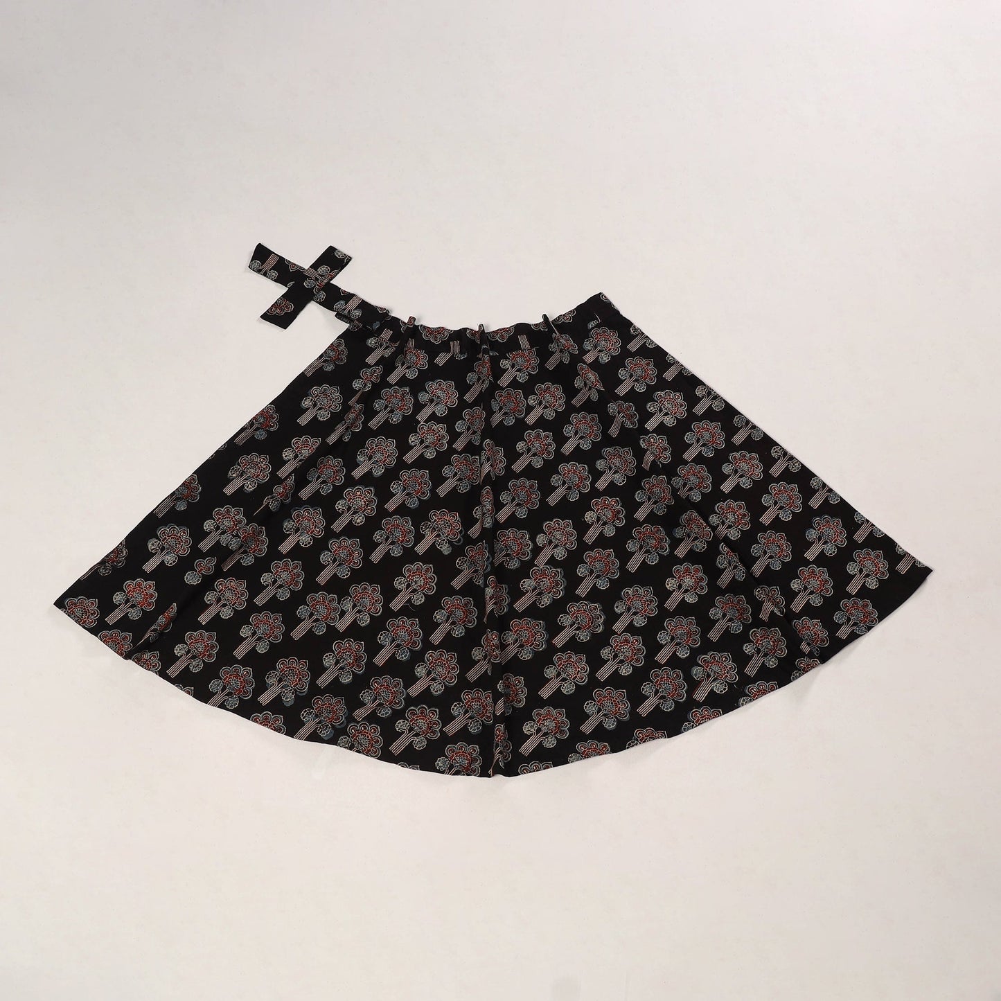 Black - cotton wrap around skirt 38 - handcrafted