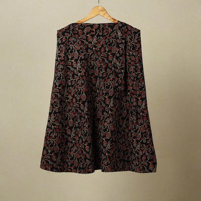 Black - cotton wrap around skirt 40 - handcrafted