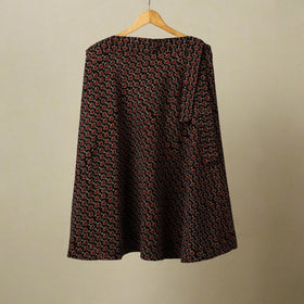 Black - cotton wrap around skirt 41 - handcrafted