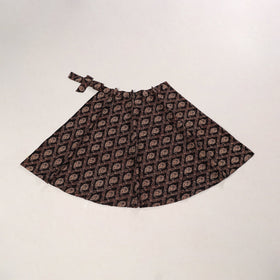 Black - cotton wrap around skirt 45 - handcrafted