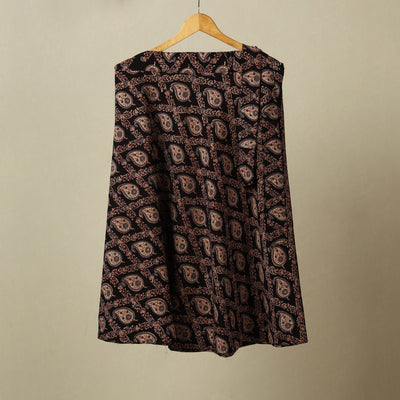 Black - cotton wrap around skirt 45 - handcrafted