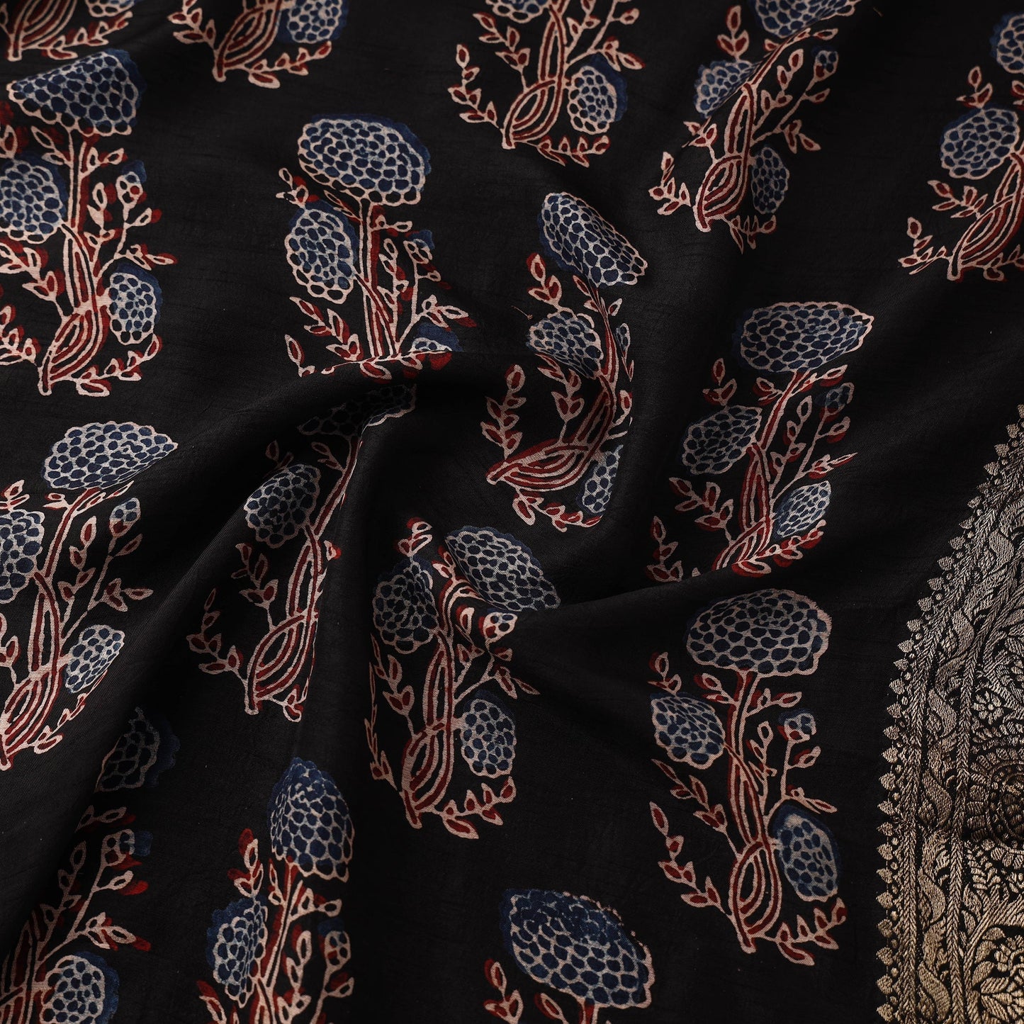 Natural dyed dola silk hand fabric 04 - handcrafted