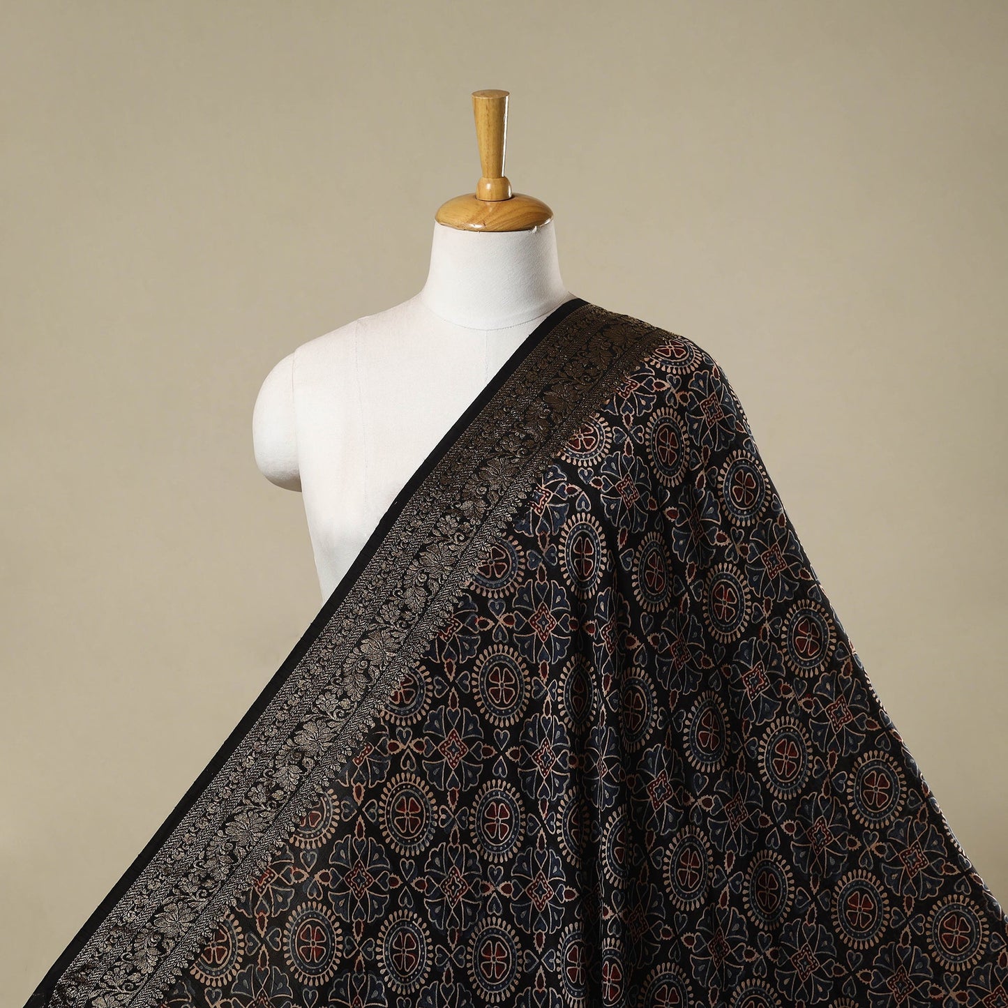 Natural dyed dola silk hand fabric 40 - handcrafted