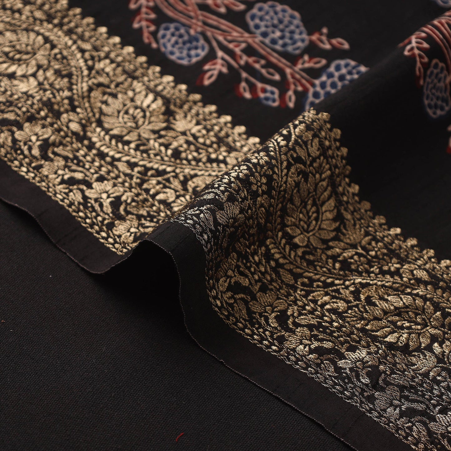 Natural dyed dola silk hand fabric 45 - handcrafted