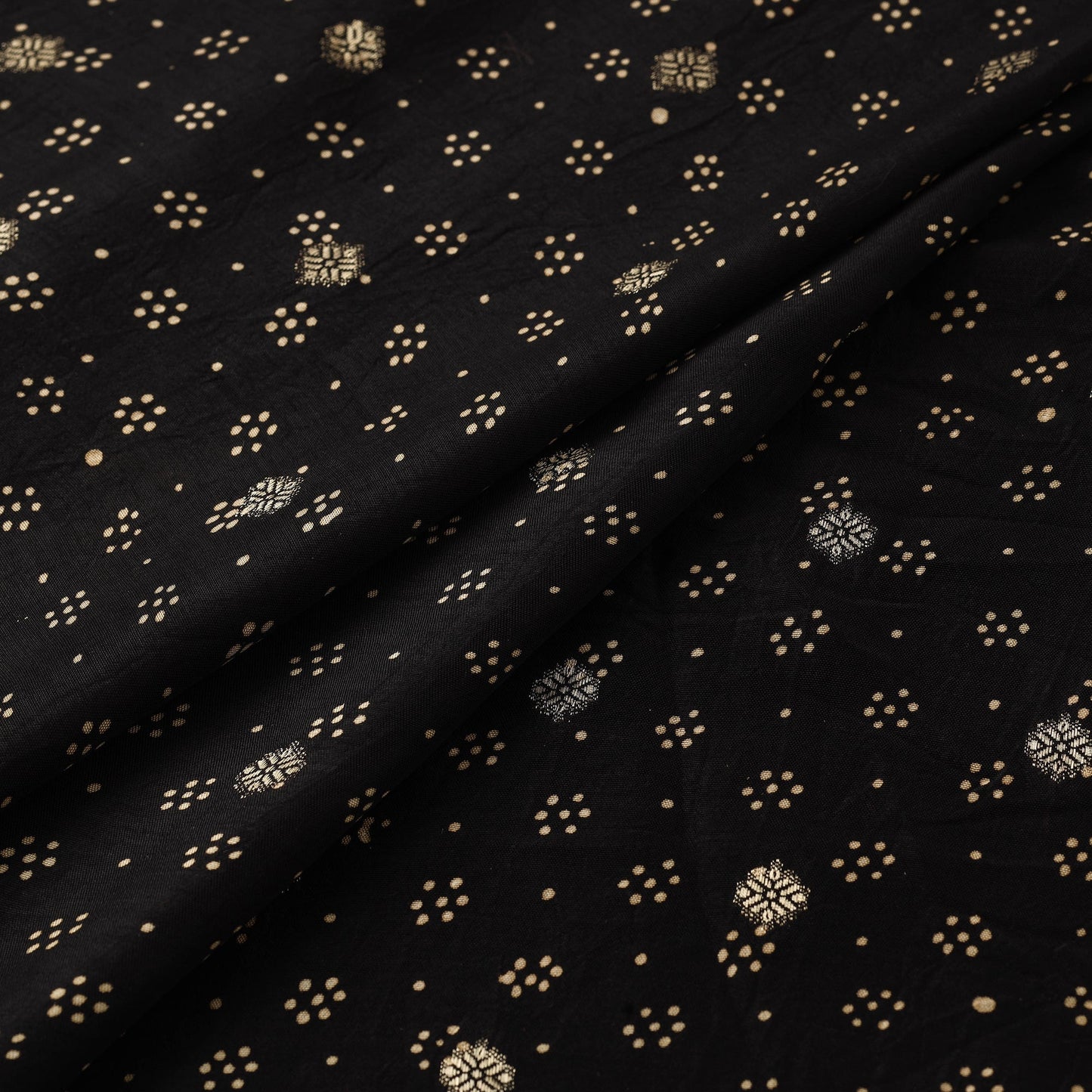 Natural dyed dola silk jacquard buti fabric 01 - handcrafted