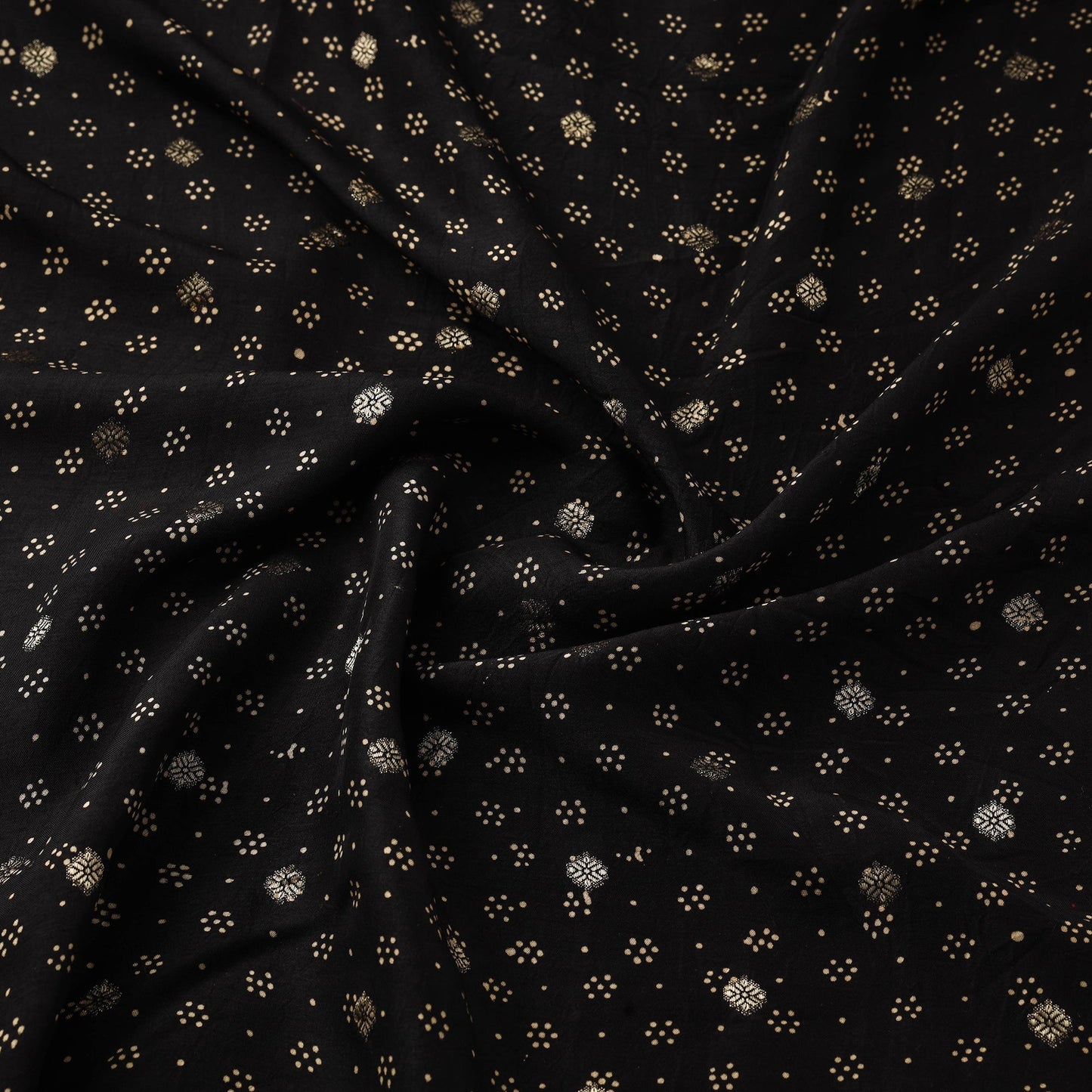 Natural dyed dola silk jacquard buti fabric 01 - handcrafted