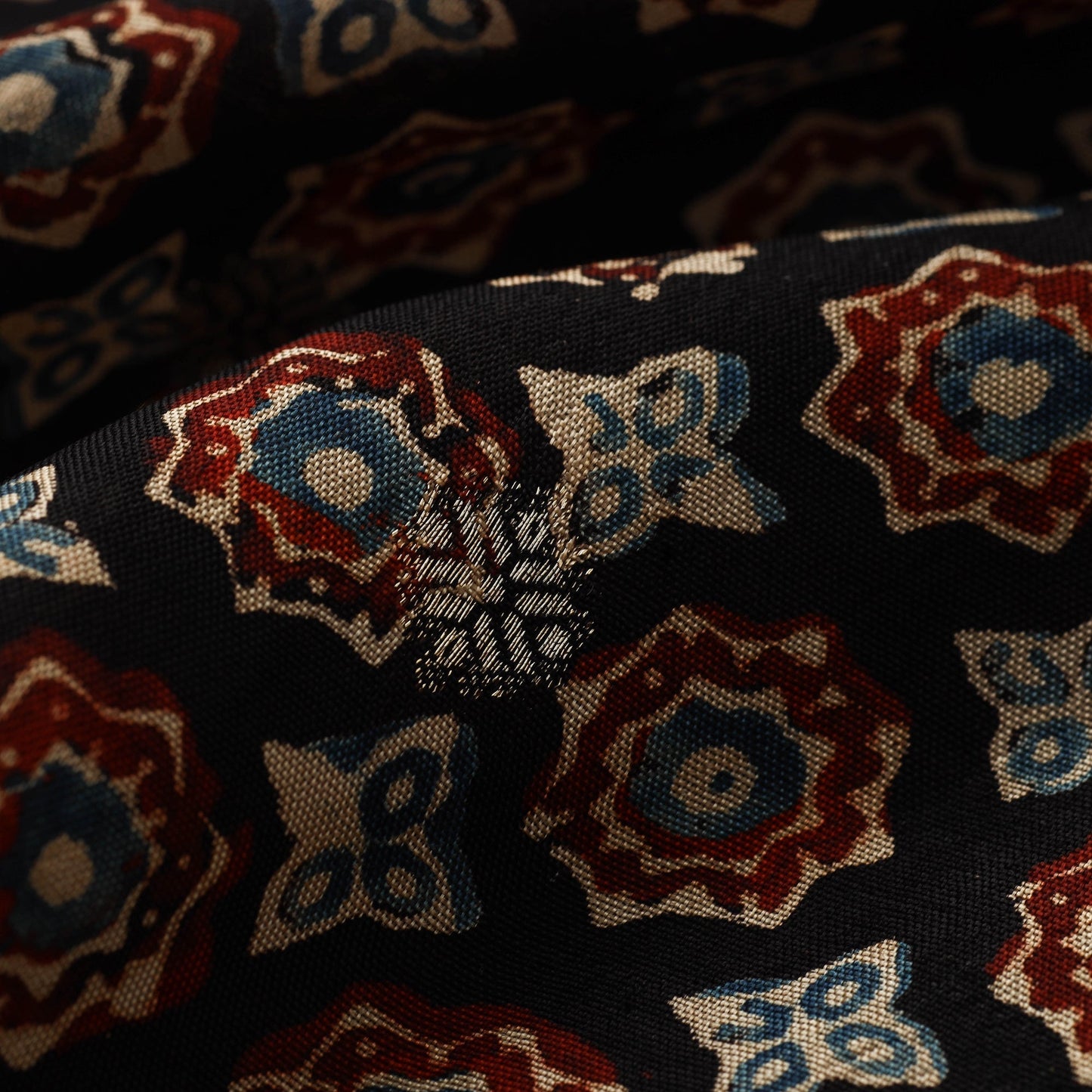 Natural dyed dola silk jacquard buti fabric 06 - handcrafted