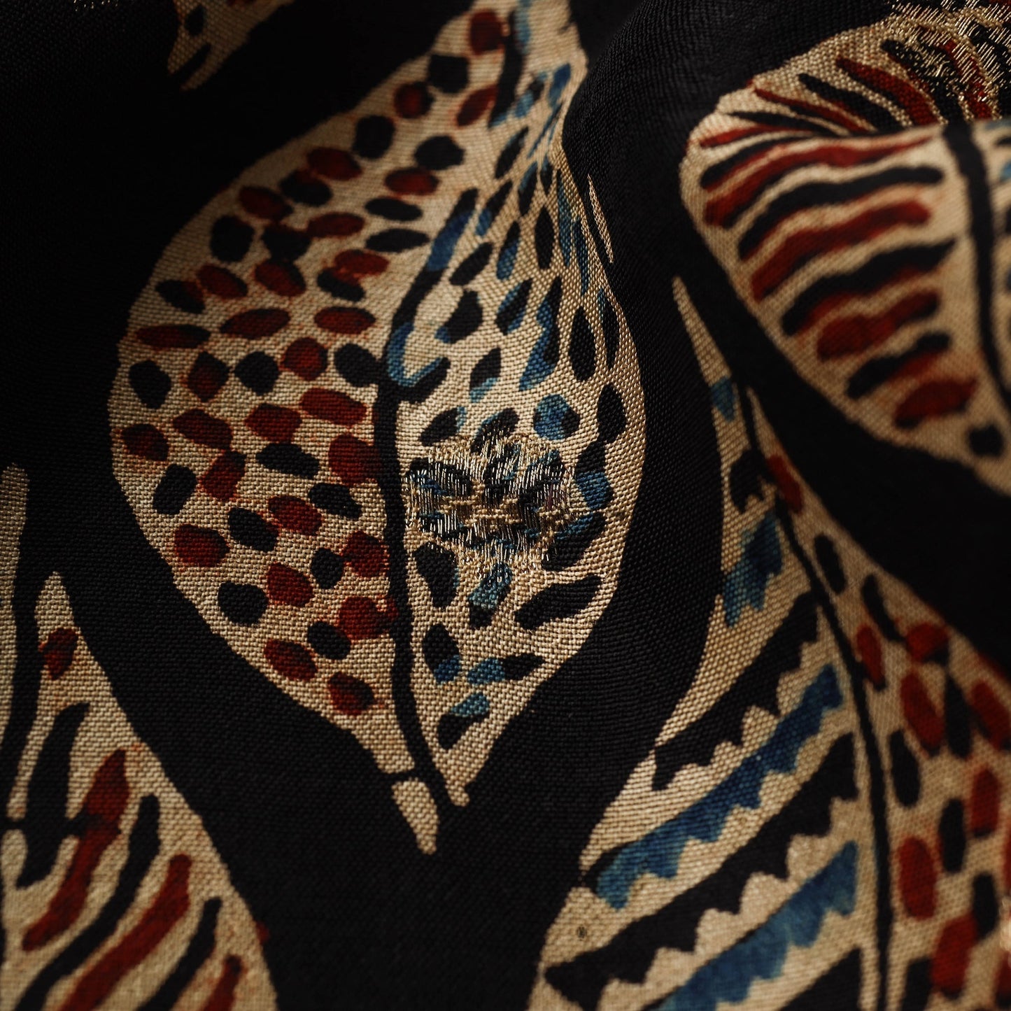 Natural dyed dola silk jacquard buti fabric 14 - handcrafted