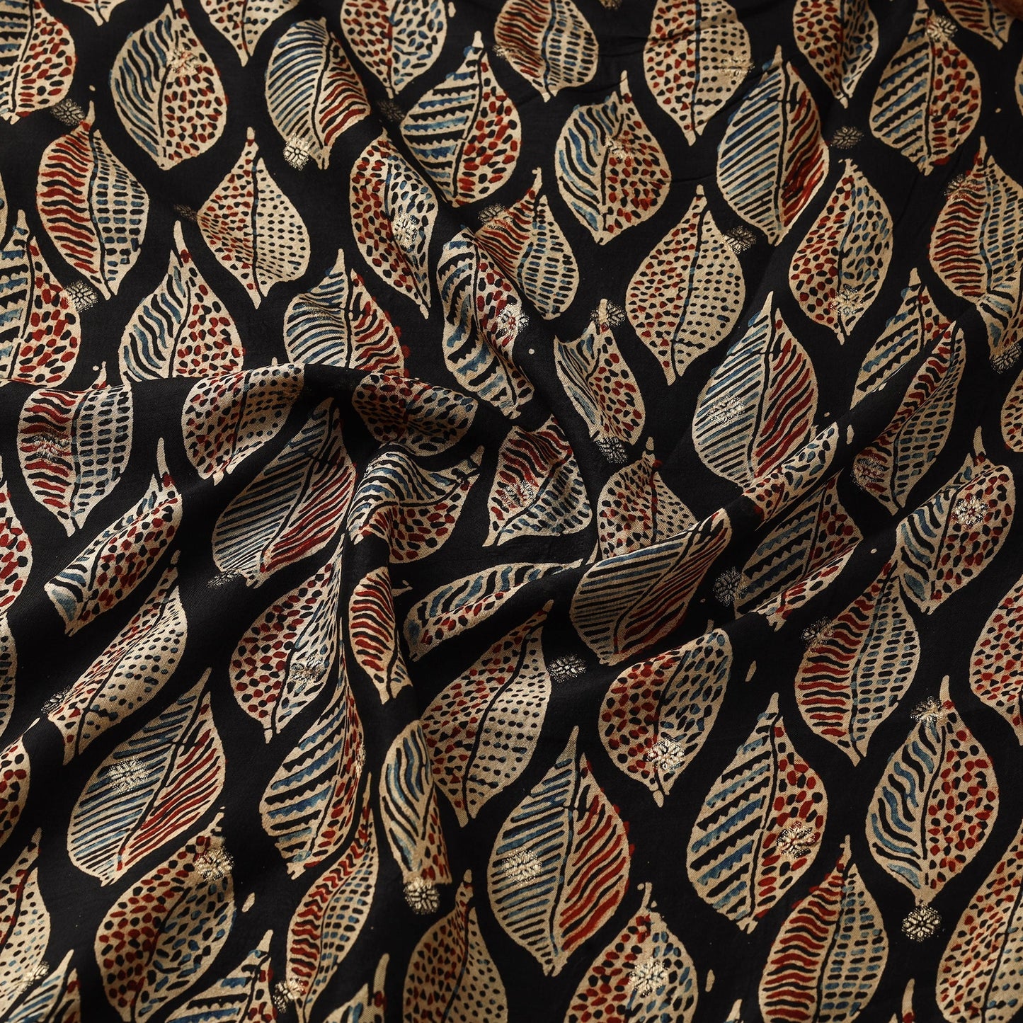 Natural dyed dola silk jacquard buti fabric 14 - handcrafted