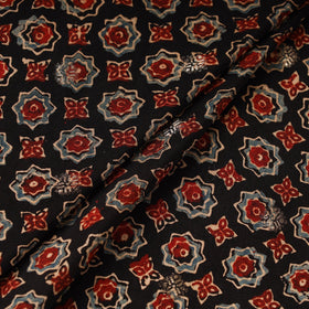 Black - natural dyed dola silk jacquard buti fabric 16