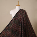Black - natural dyed dola silk jacquard buti fabric 16
