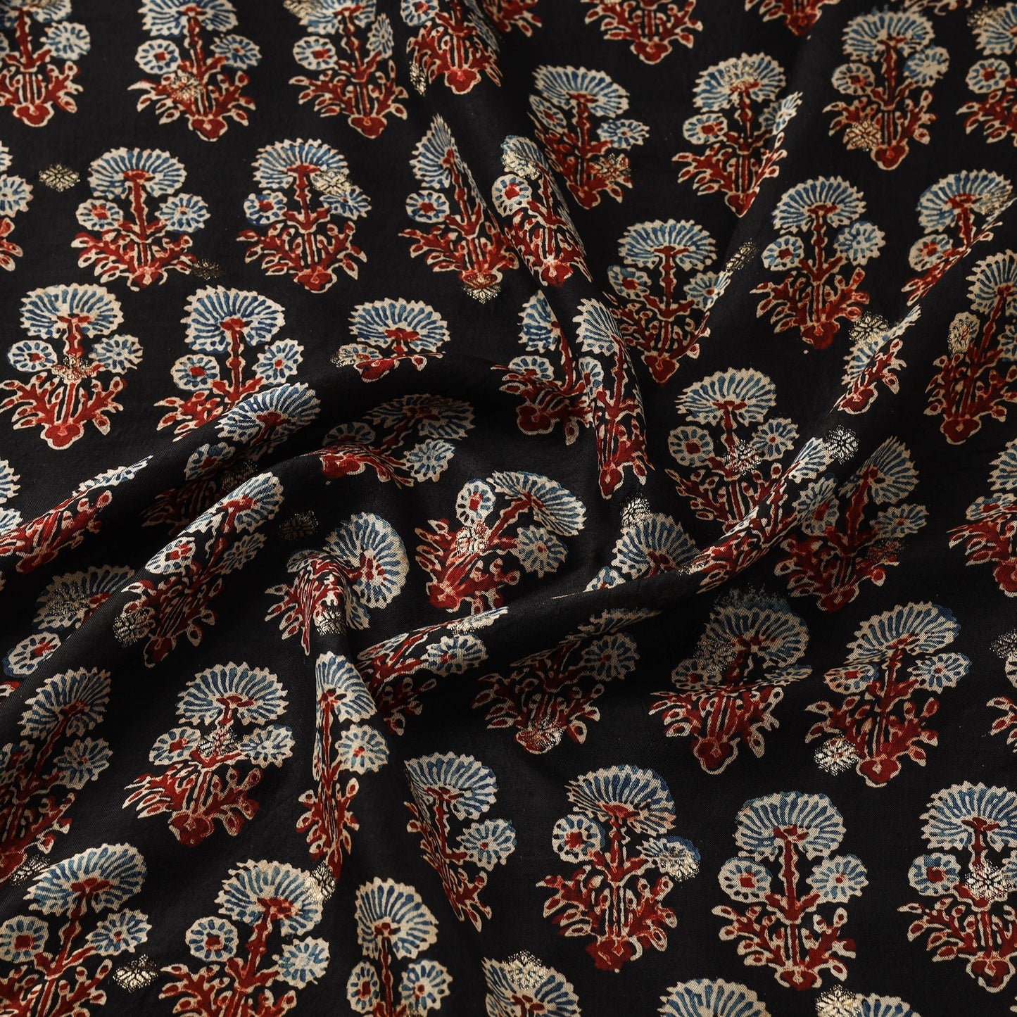 Natural dyed dola silk jacquard buti fabric 17 - handcrafted