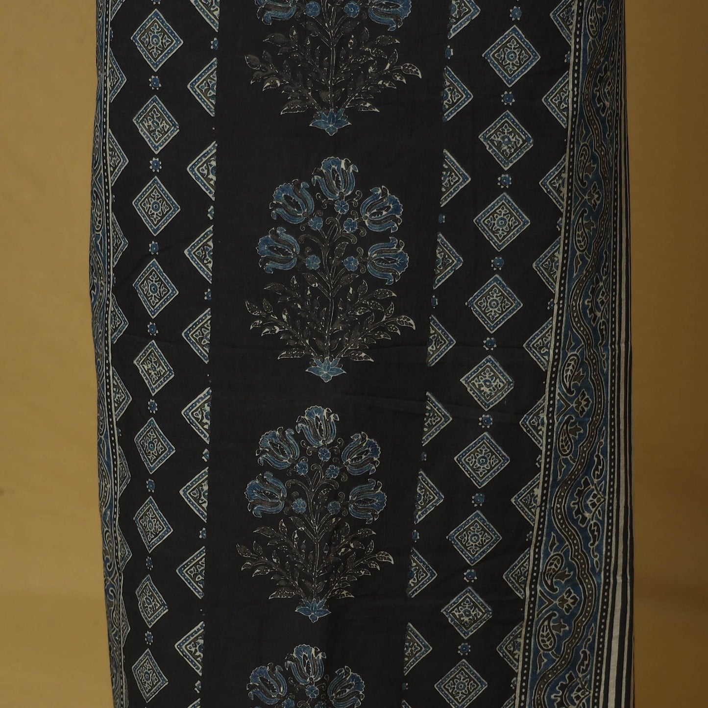 Black - natural dyed hand 3pc unstitched dress material 10