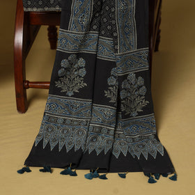 Black - natural dyed hand 3pc unstitched dress material 10