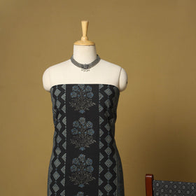 Black - natural dyed hand 3pc unstitched dress material 10