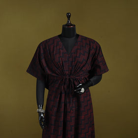 Natural dyed hand akola cotton long kaftan 33 - handcrafted