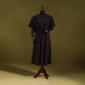 Natural dyed hand akola cotton long kaftan 33 - handcrafted
